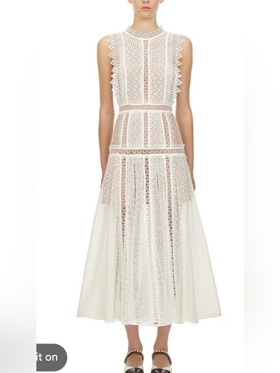 Self-Portrait Dresses & Skirts - Self-Portrait White Lace Midi Dress - Size US 6 (Fits like a 2/4)